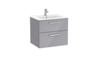 Roca Victoria 2 Drawer Vanity Unit and Basin 600x537 Gloss Grey