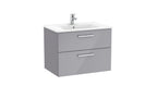 Roca Victoria 2 Drawer Vanity Unit and Basin 700x537 Gloss Grey