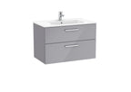 Roca Victoria 2 Drawer Vanity Unit and Basin 800x537 Gloss Grey
