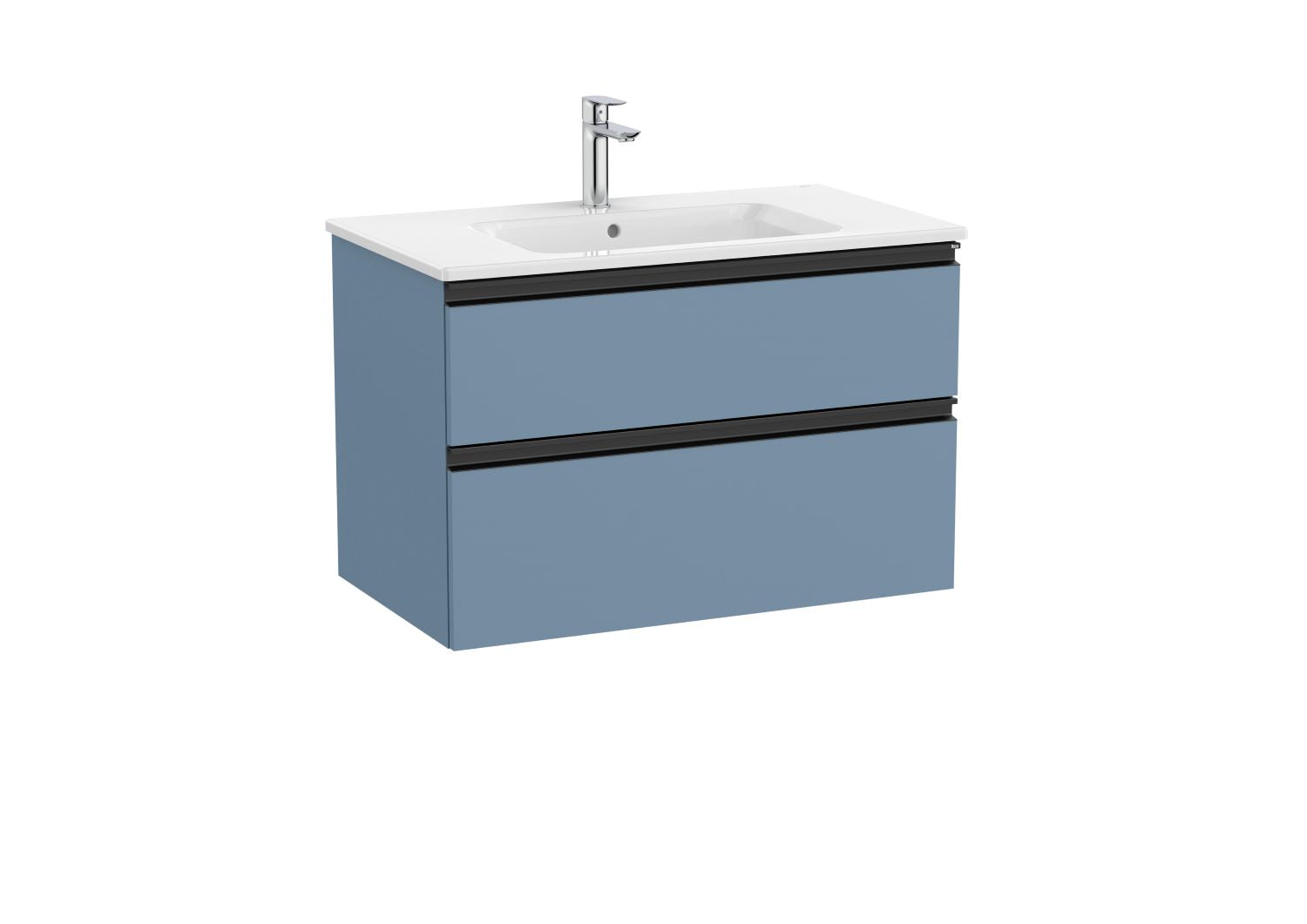 Roca The Gap Vanity Unit with 2 Drawers and Basin 550x537mm Matt Blue