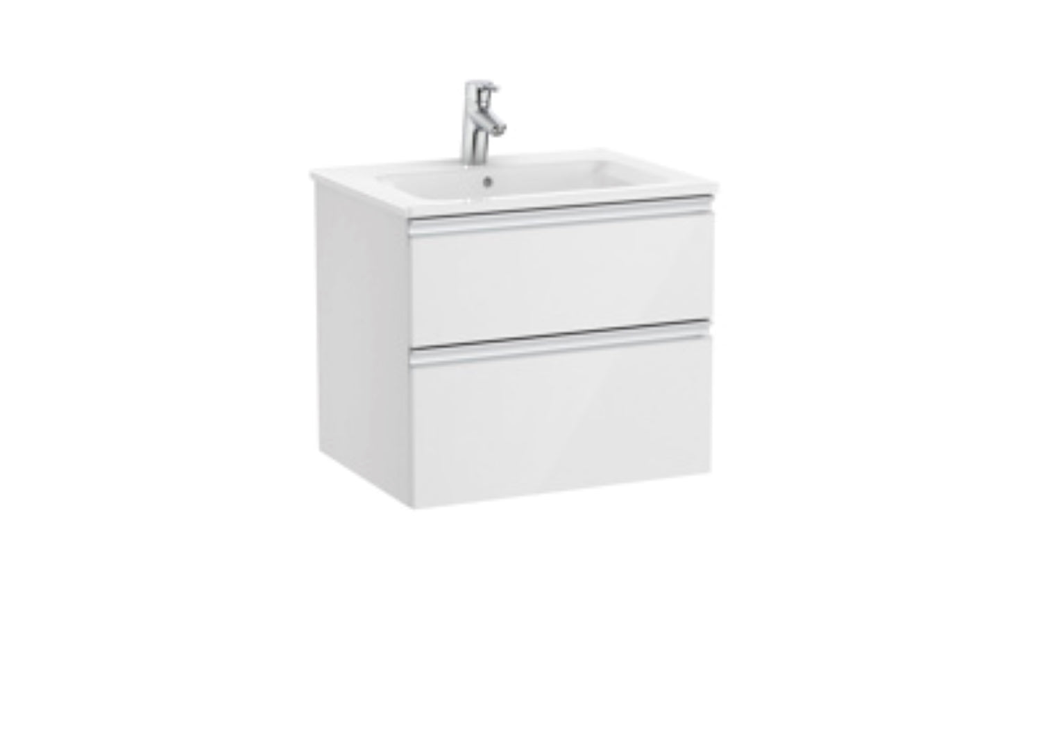 Roca Unik the Gap Vanity Unit 2 Drawer 550mm Gloss White