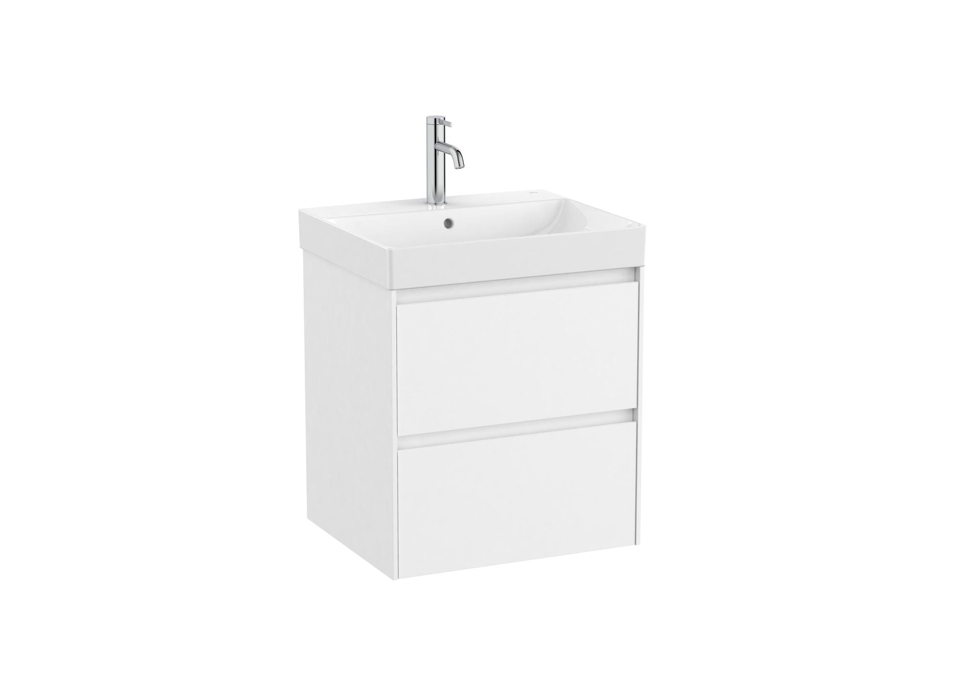 Roca Ona 2 Draw Vanity Unit & Basin 550 x 460 x 645mm Matt White