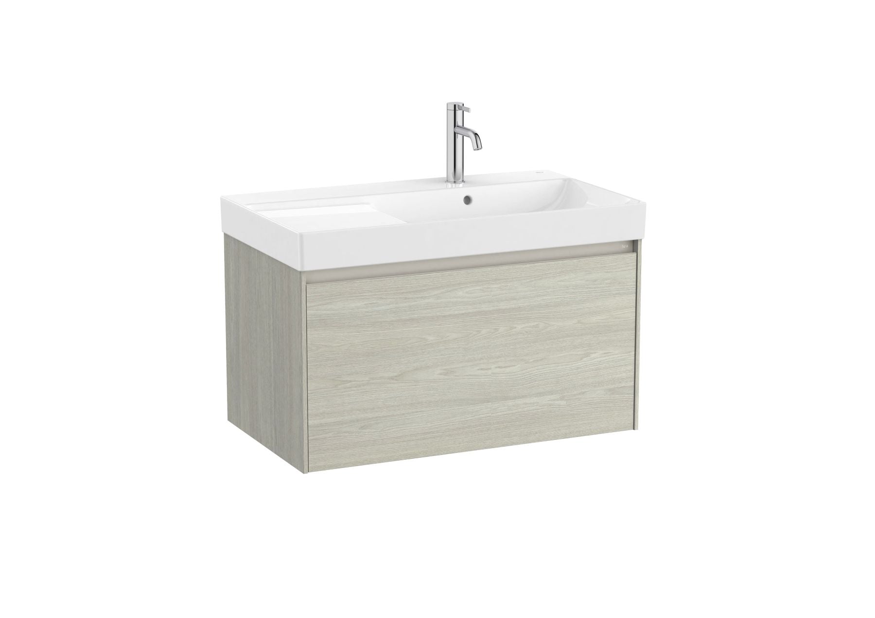 Roca Ona Unik 800mm 1 Drawer Vanity Unit with  Right Hand Taphole Light Oak