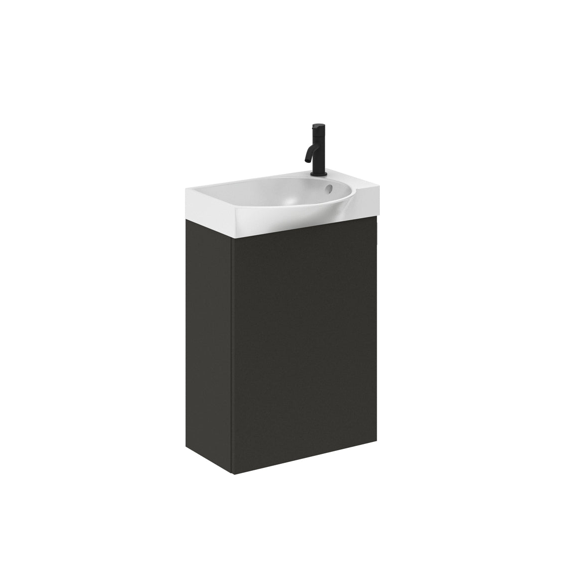Roca Bosco Unik 1 Door Vanity Unit 400mm Anthracite Grey