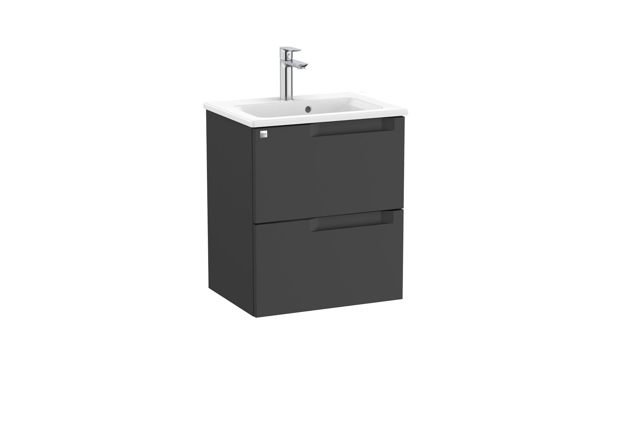Roca Aleyda Unik 2 Drawer 500mm Compact Matt Black