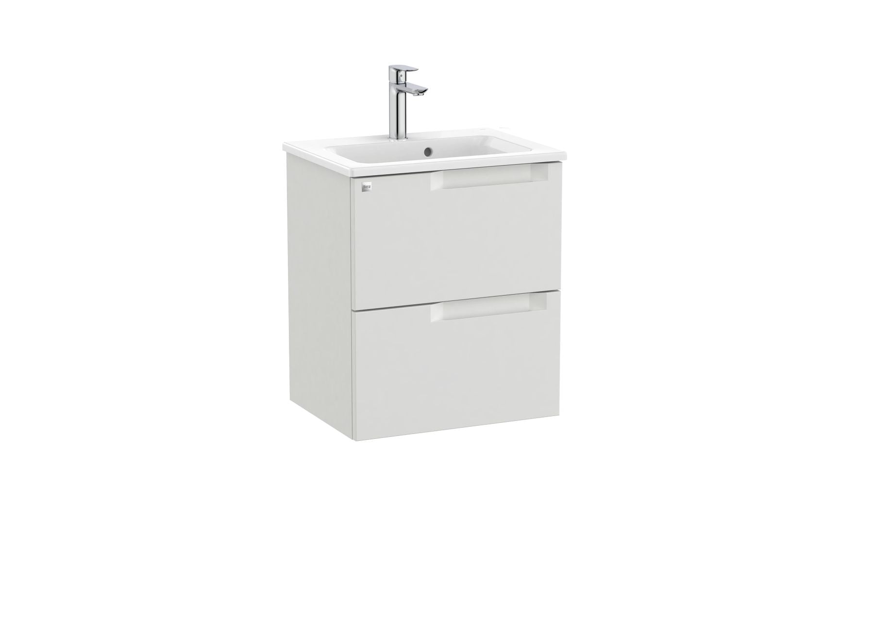 Roca Aleyda Compact Vanity Unit - 2 Drawer, 500mm Pebble Grey
