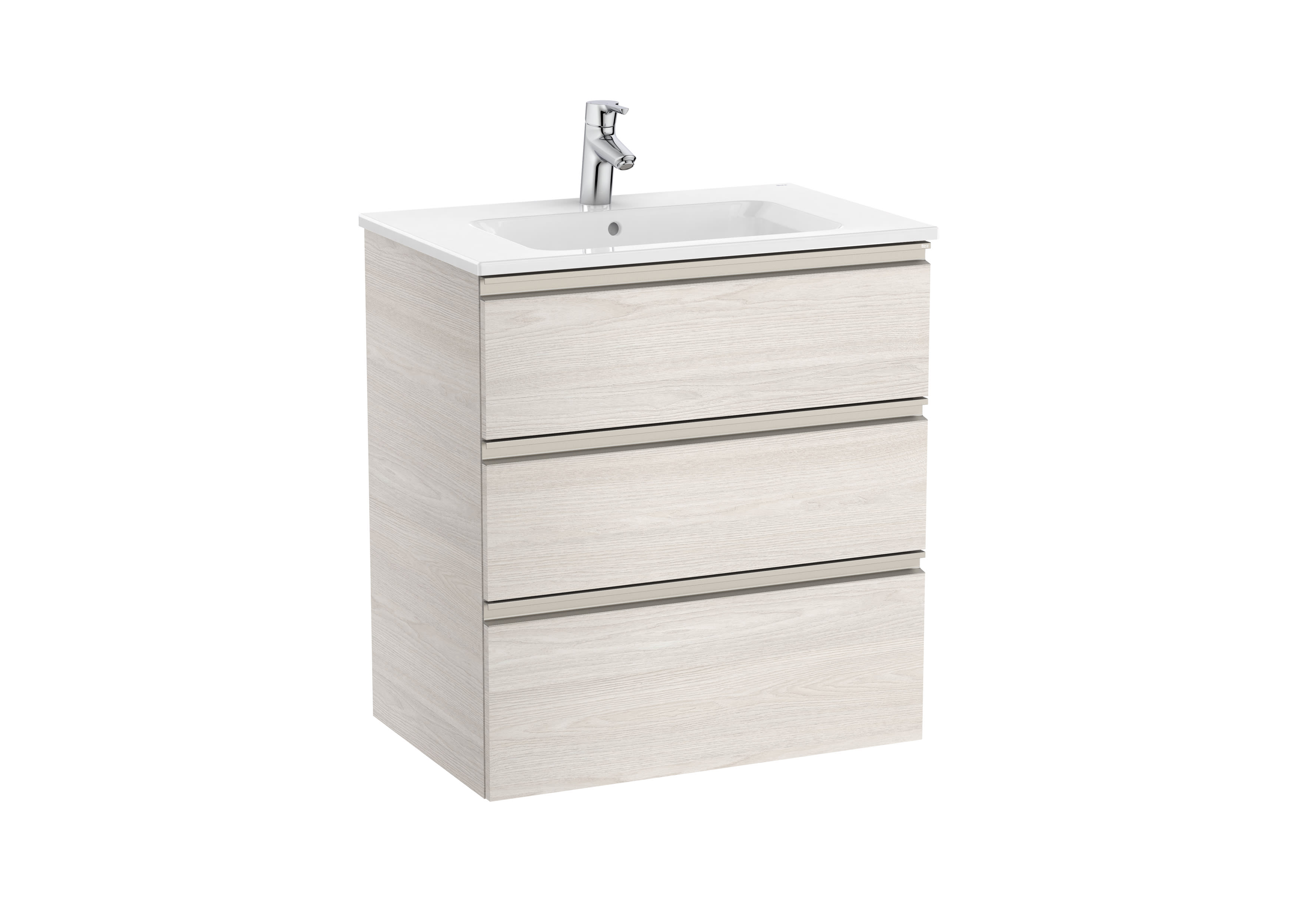 Roca The Gap 3 Drawer Vanity Unit 700mm Nordic Oak