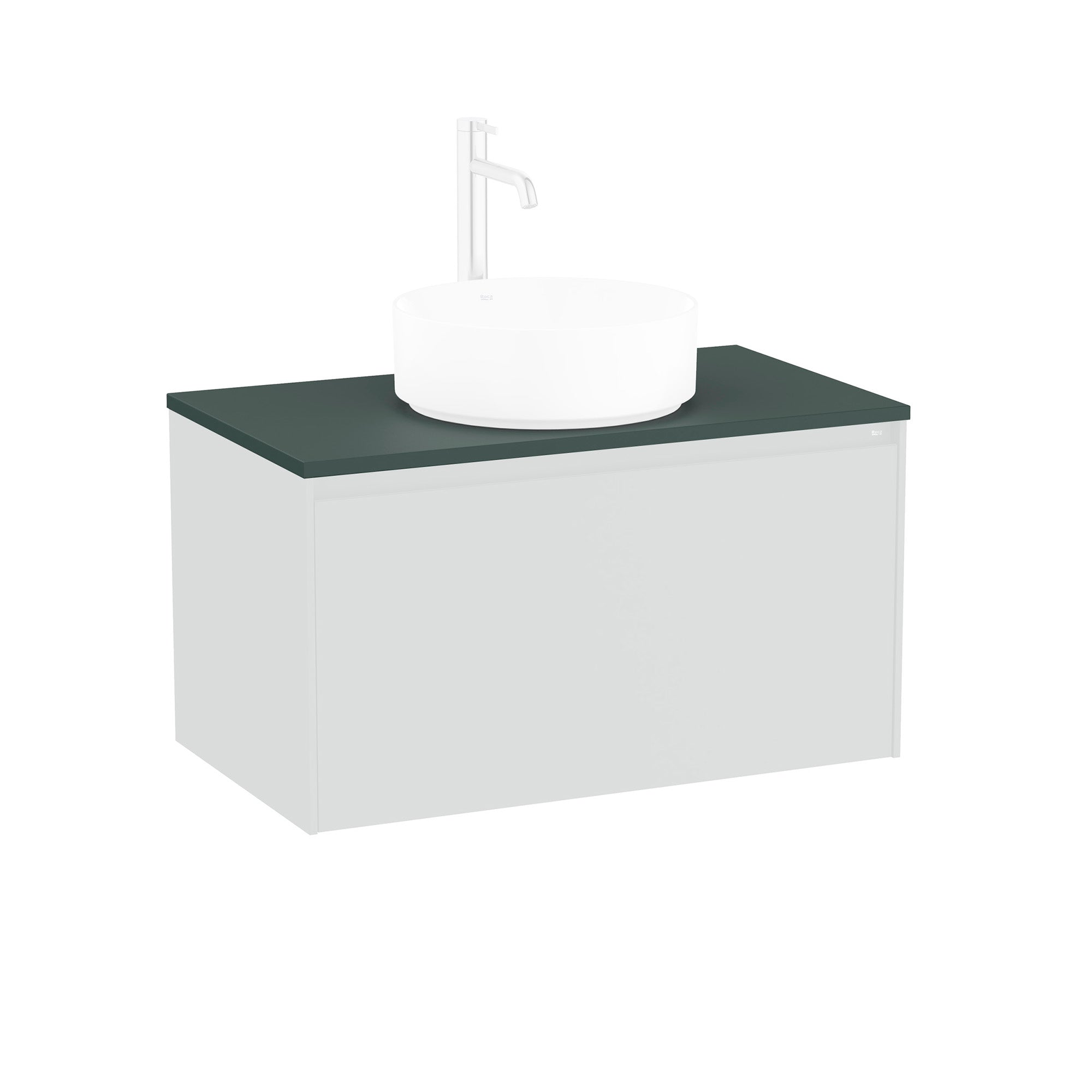 Roca Ona Countertop 790(W) x 453(D) x 18(H)mm Matt Green
