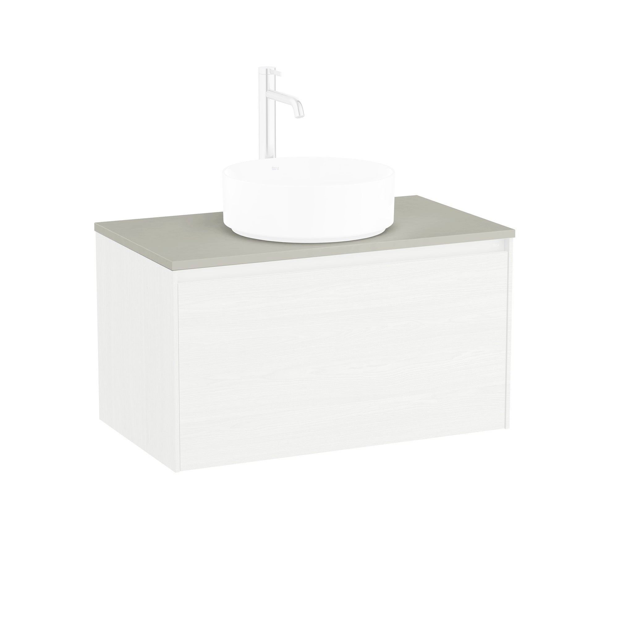 Roca Ona Countertop 790(W) x 453(D) x 18(H)mm Light Grey