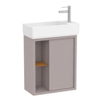 Roca Tura Compact Vanity Unit with 1 Door and Side Shelf 503(W) x 250(D) x 600(H)mm Light Noble Grey