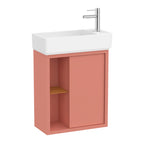 Roca Tura Compact Vanity Unit with 1 Door and Side Shelf 503(W) x 250(D) x 600(H)mm Light Terracotta