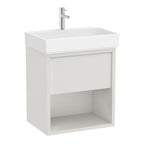 Roca Tura Vanity Unit with 1 Drawer and Bottom Shelf 553(W) x 407(D) x 600(H)mm Off White