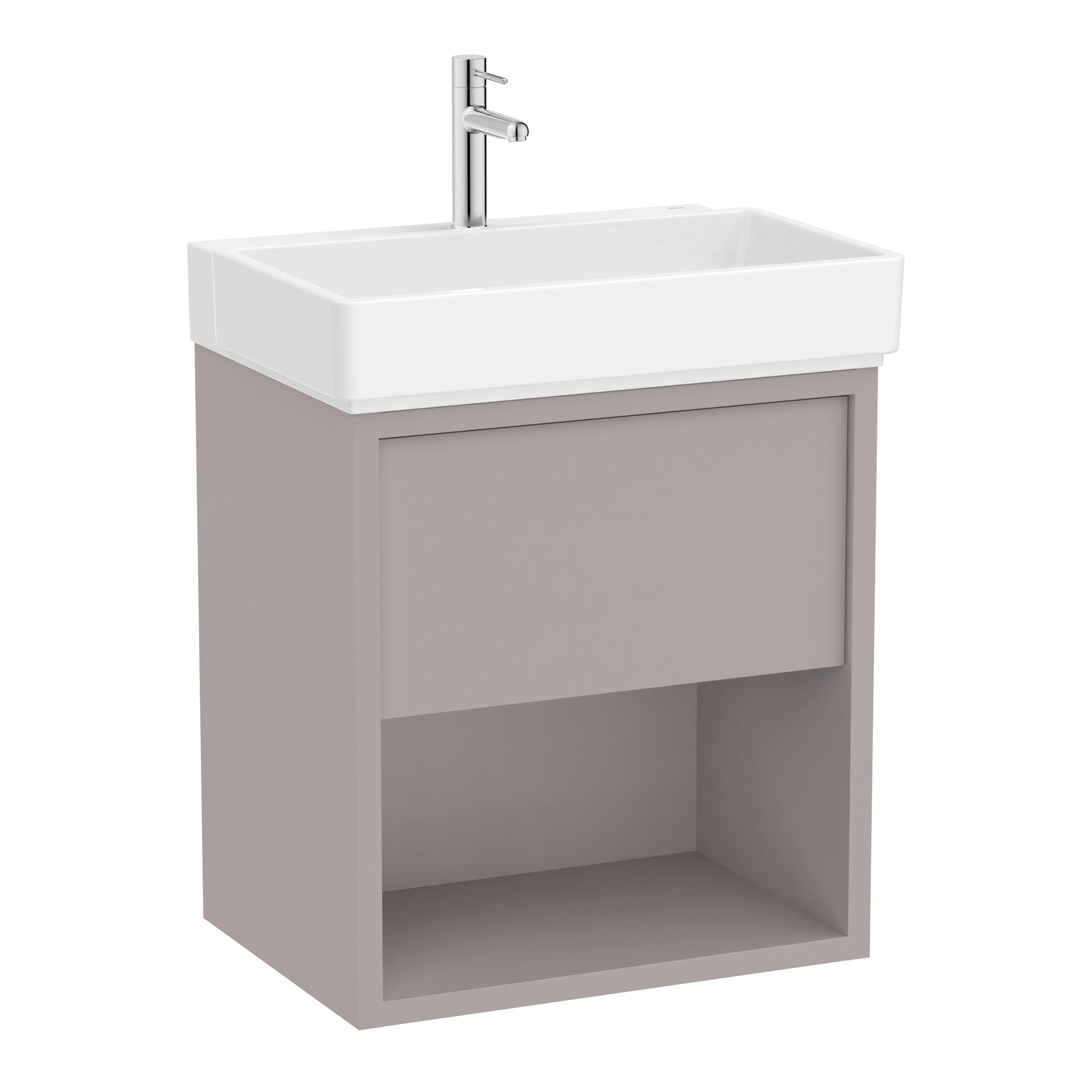 Roca Tura Vanity Unit with 1 Drawer and Bottom Shelf 553(W) x 407(D) x 600(H)mm Light Noble Grey