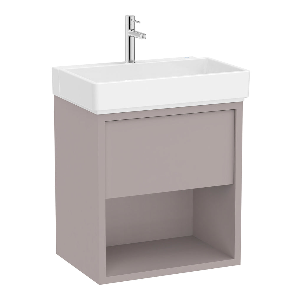 Roca Tura Vanity Unit with 1 Drawer and Bottom Shelf 553(W) x 407(D) x 600(H)mm Light Noble Grey
