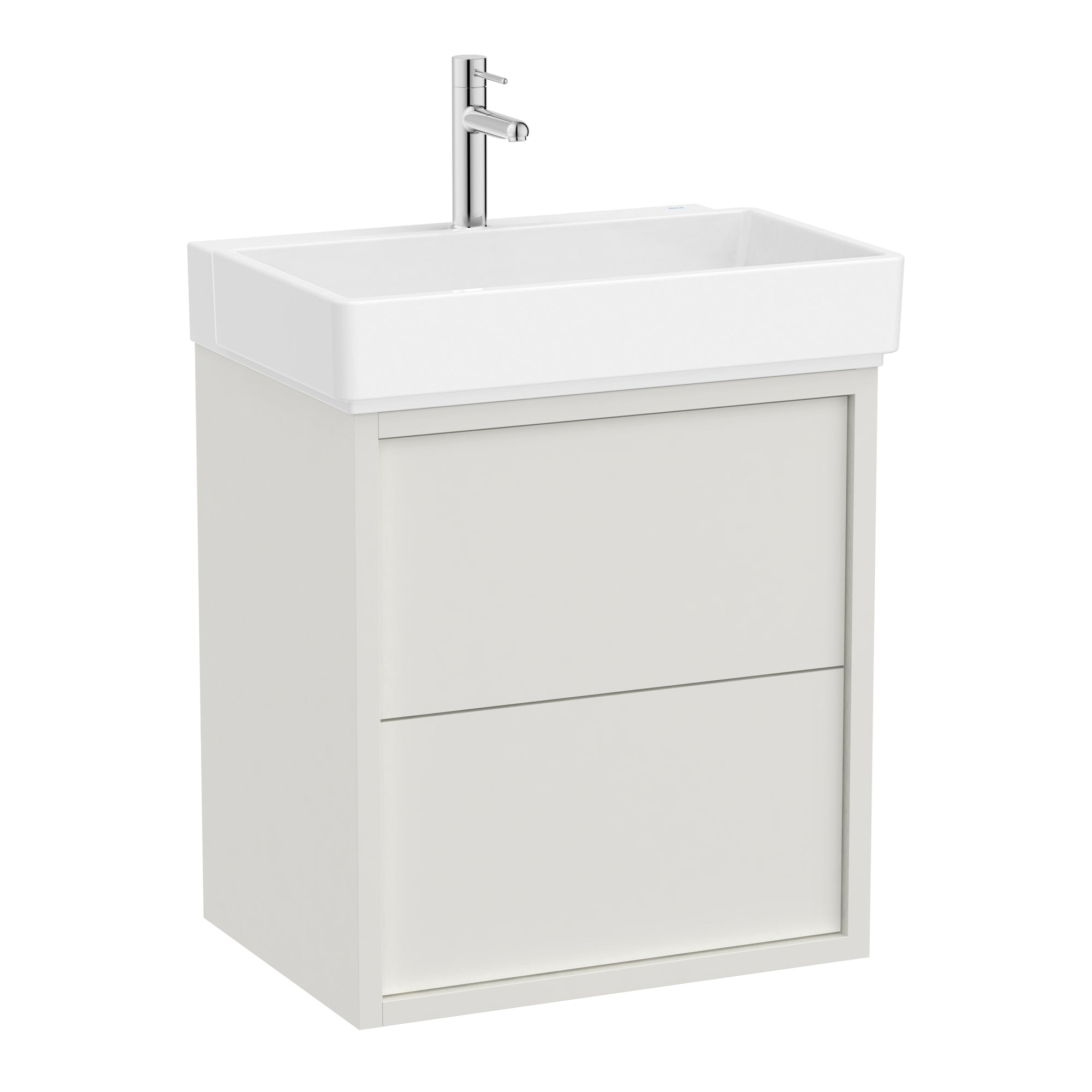 Roca Tura Vanity Unit with 2 Drawers 553(W) x 407(D) x 600(H)mm Off White