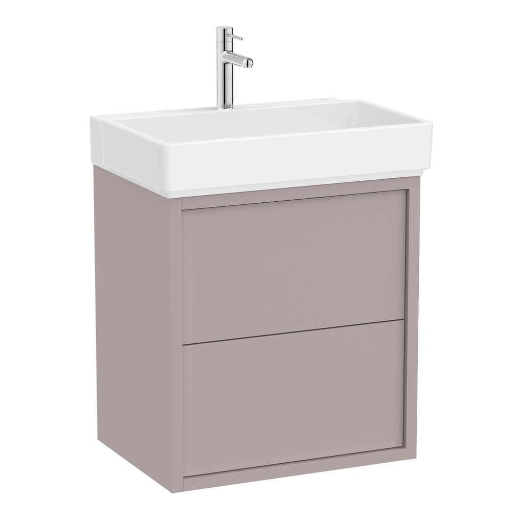 Roca Tura Vanity Unit with 2 Drawers 553(W) x 407(D) x 600(H)mm Light Noble Grey