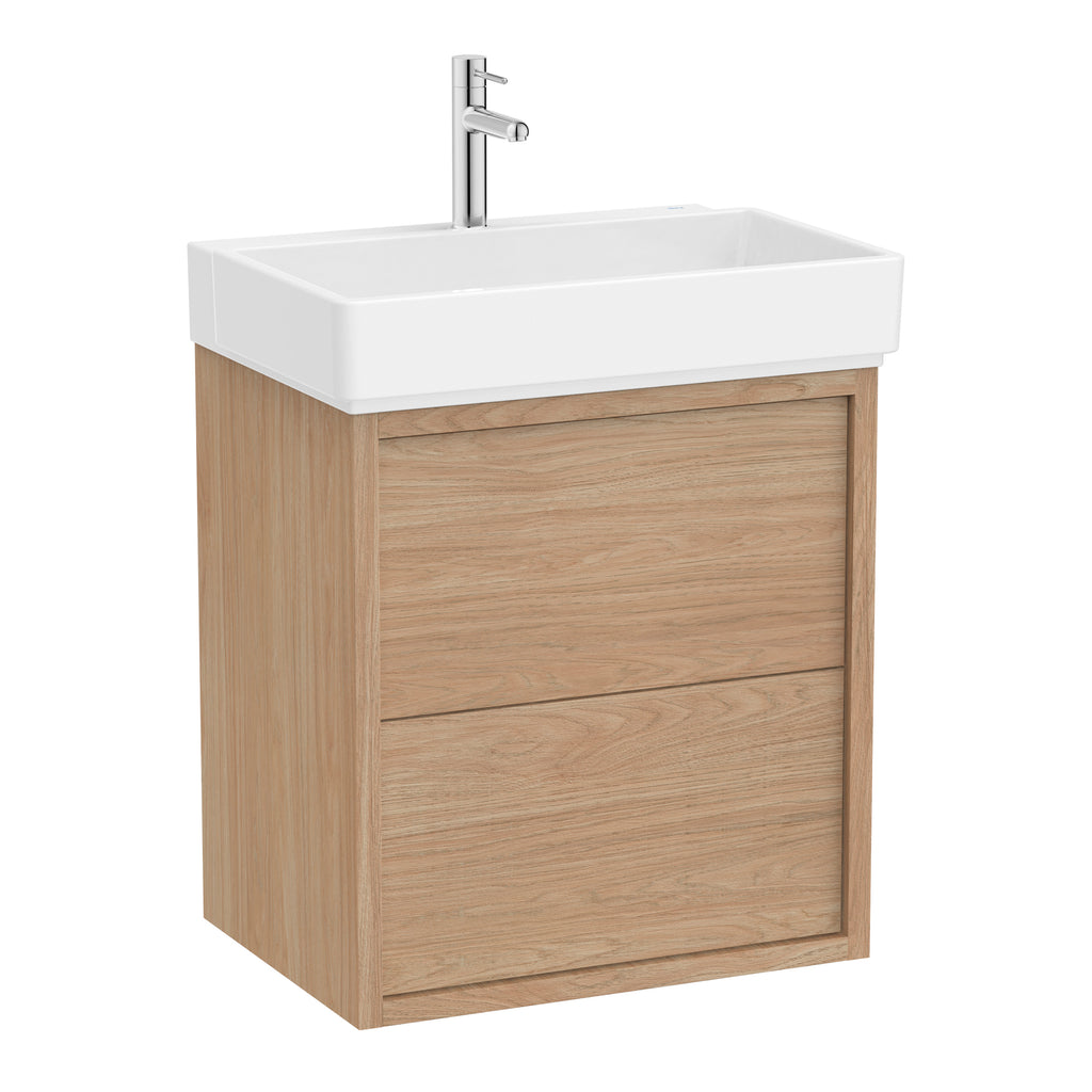 Roca Tura Vanity Unit with 2 Drawers 553(W) x 407(D) x 600(H)mm Light Elm