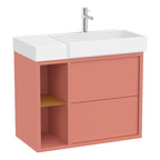 Roca Tura Vanity Unit with 2 Drawers and Side Shelf 770(W) x 407(D) x 600(H)mm Light Terracotta