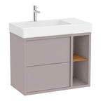 Roca Tura Vanity Unit with 2 Drawers and Side Shelf 770(W) x 407(D) x 600(H)mm Light Noble Grey