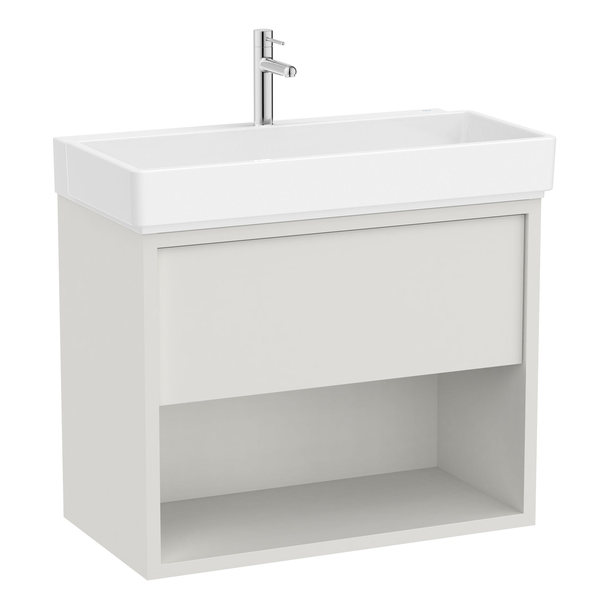 Roca Tura Vanity Unit with 1 Drawer and Bottom Shelf 503(W) x 407(D) x 600(H)mm Off White