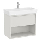 Roca Tura Vanity Unit with 1 Drawer and Bottom Shelf 753(W) x 407(D) x 600(H)mm Off White