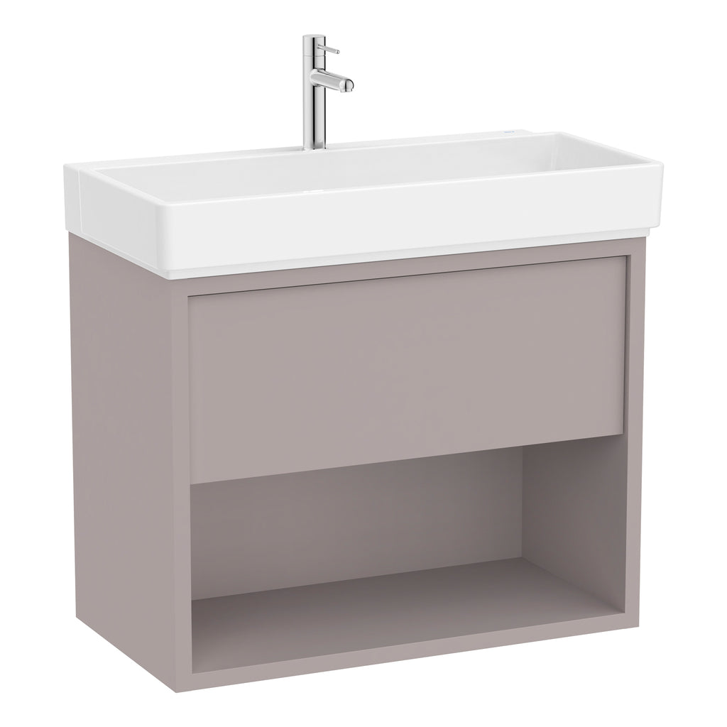 Roca Tura Vanity Unit with 1 Drawer and Bottom Shelf 753(W) x 407(D) x 600(H)mm Light Noble Grey