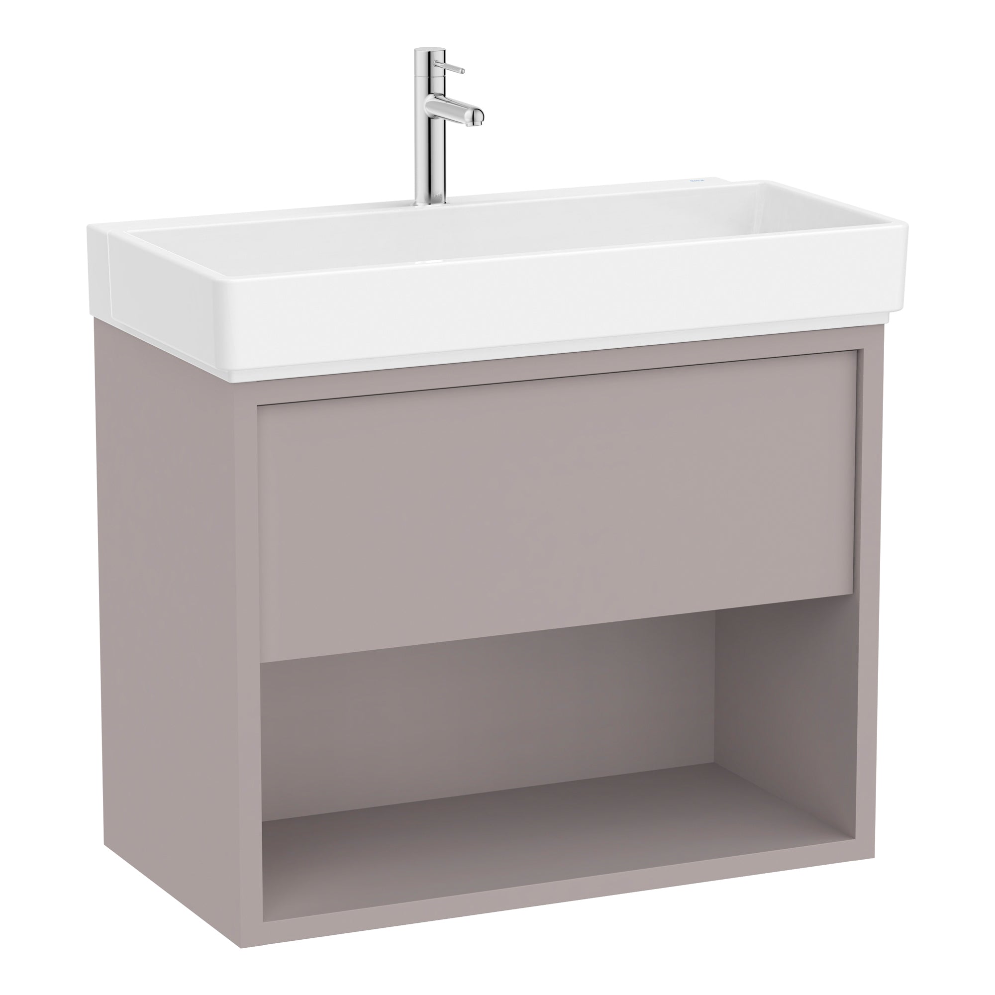 Roca Tura Vanity Unit with 1 Drawer and Bottom Shelf 753(W) x 407(D) x 600(H)mm Light Noble Grey