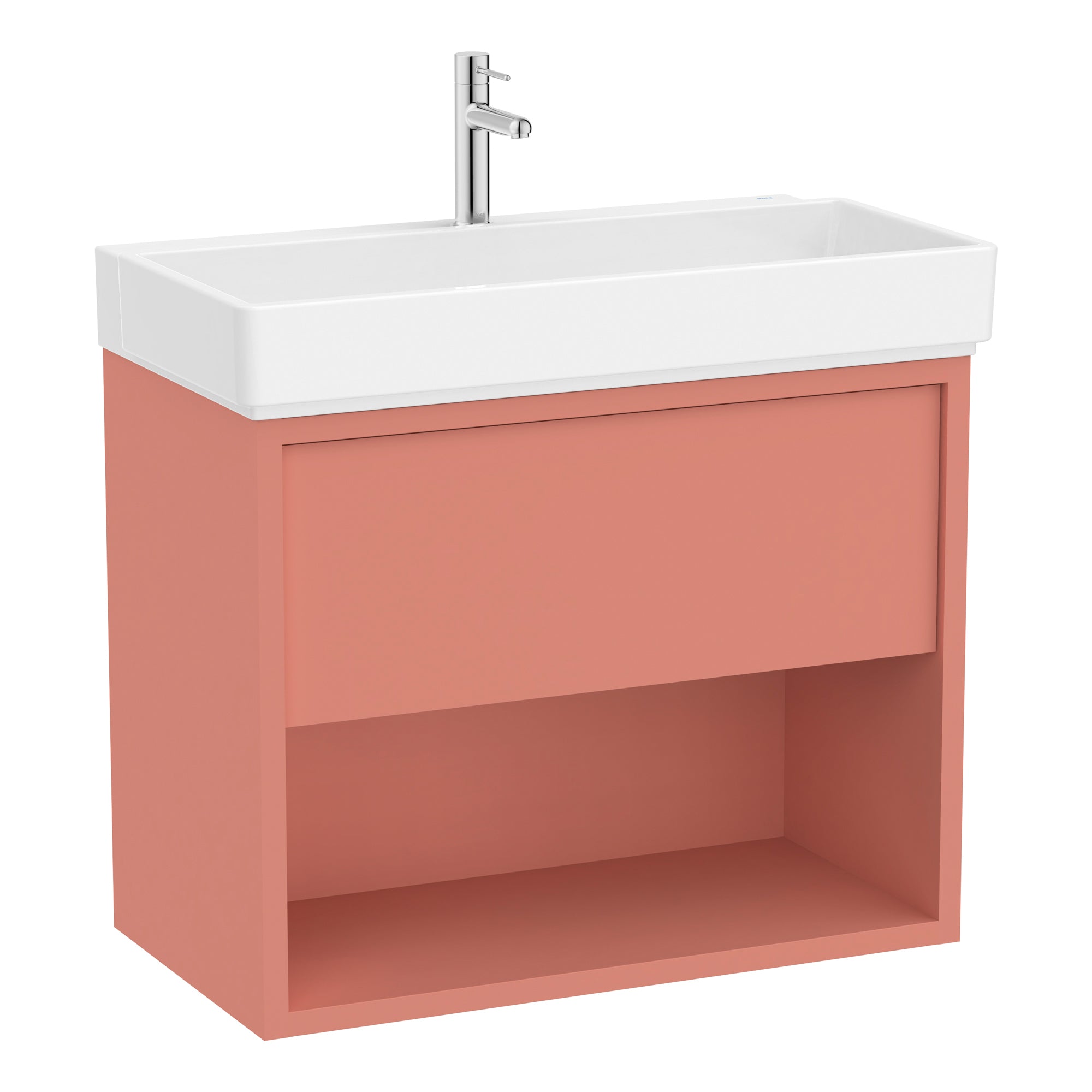 Roca Tura Vanity Unit with 1 Drawer and Bottom Shelf 753(W) x 407(D) x 600(H)mm Light Terracotta