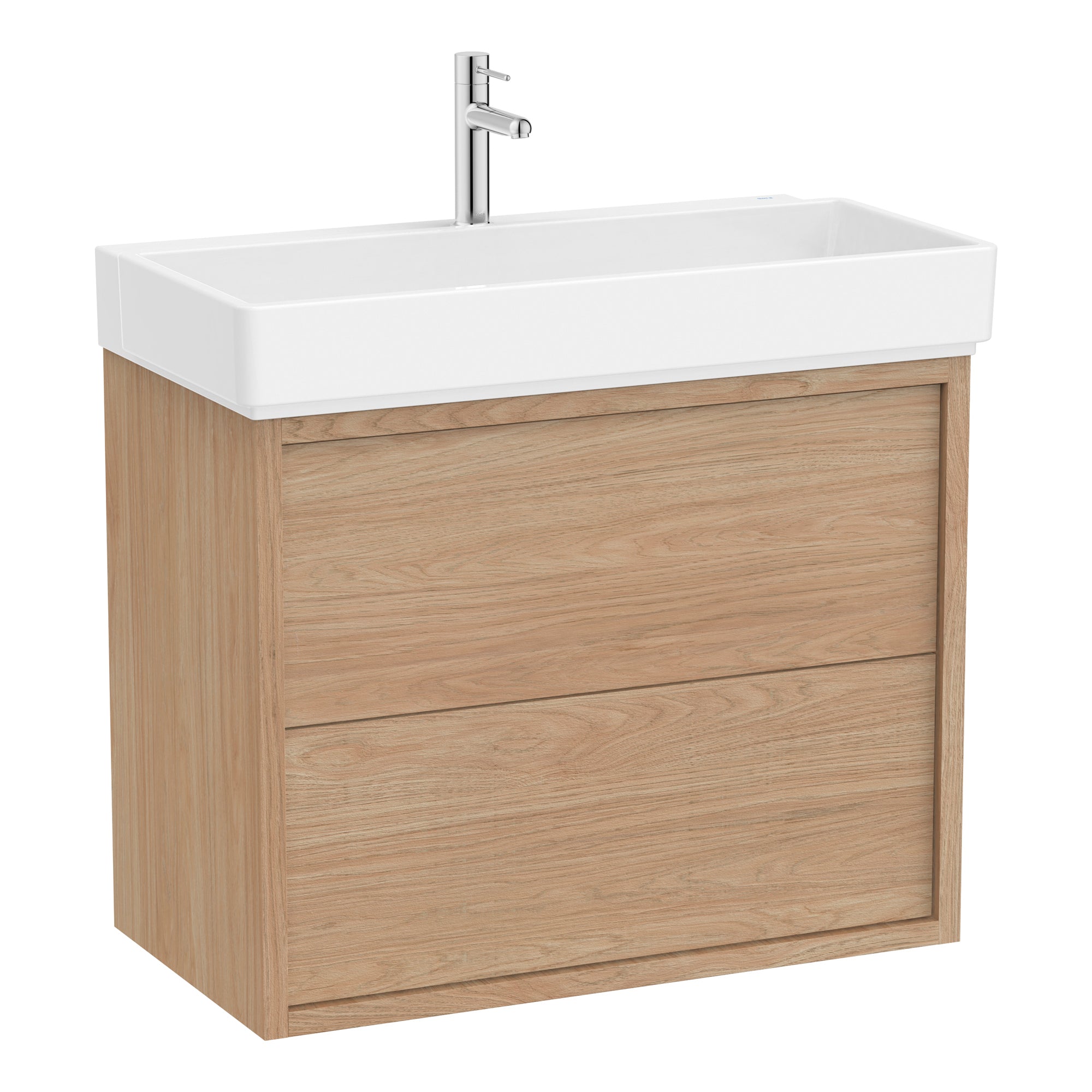 Roca Tura Vanity Unit with 2 Drawers 753(W) x 407(D) x 600(H)mm Light Elm
