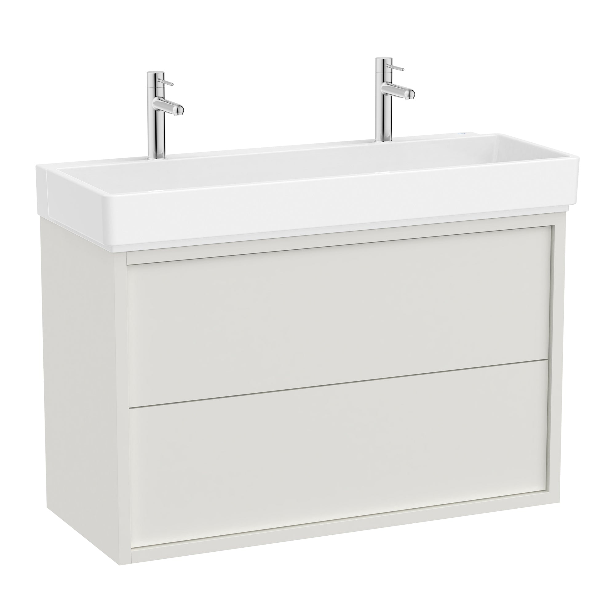Roca Tura Vanity Unit with 2 Drawers 953(W) x 407(D) x 600(H)mm Off White