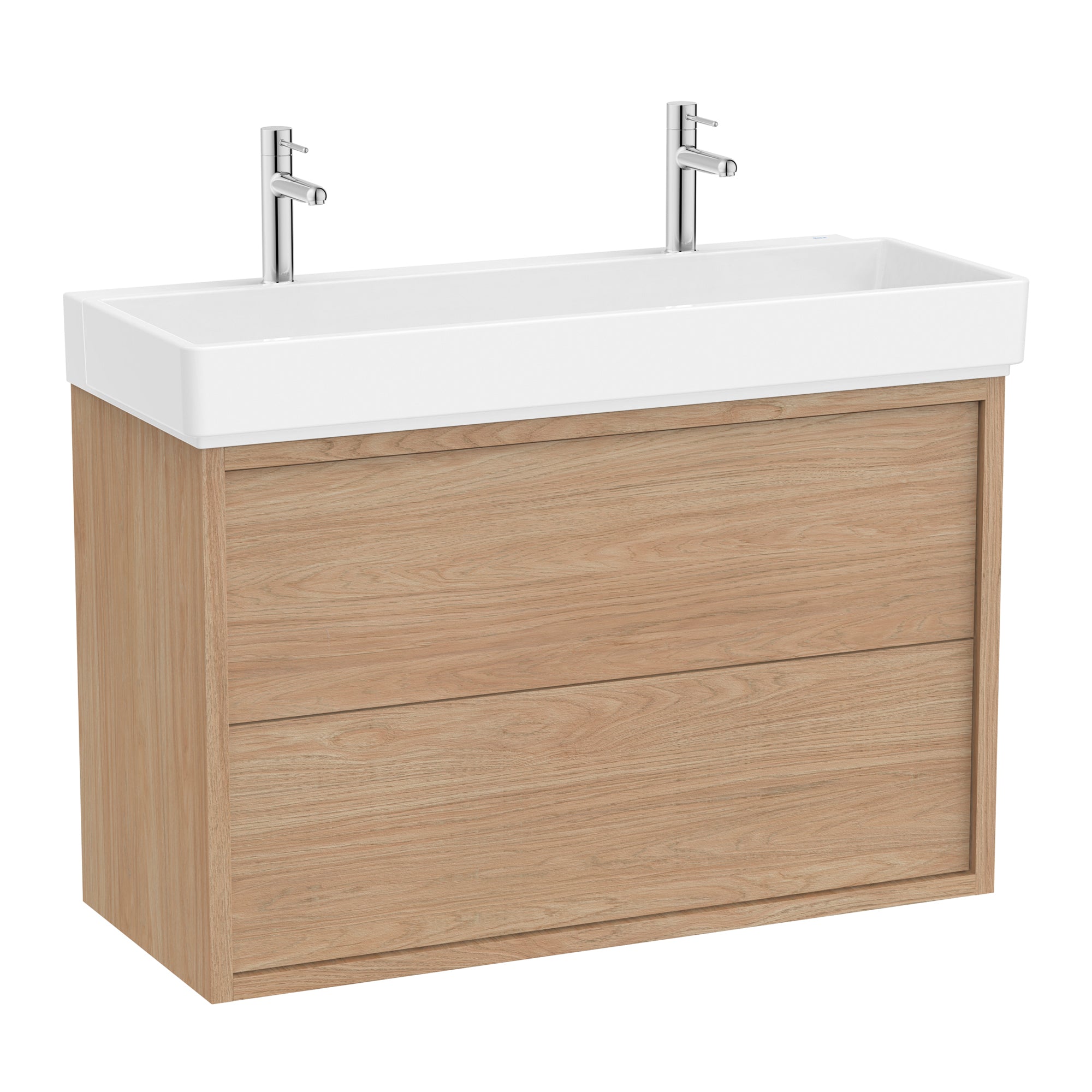 Roca Tura Vanity Unit with 2 Drawers 953(W) x 407(D) x 600(H)mm Light Elm