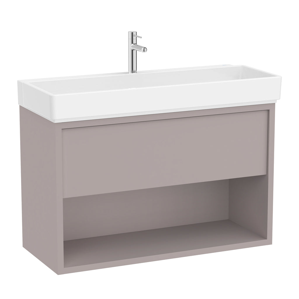 Roca Tura Vanity Unit with 1 Drawer and Bottom Shelf 953(W) x 407(D) x 600(H)mm Light Noble Grey