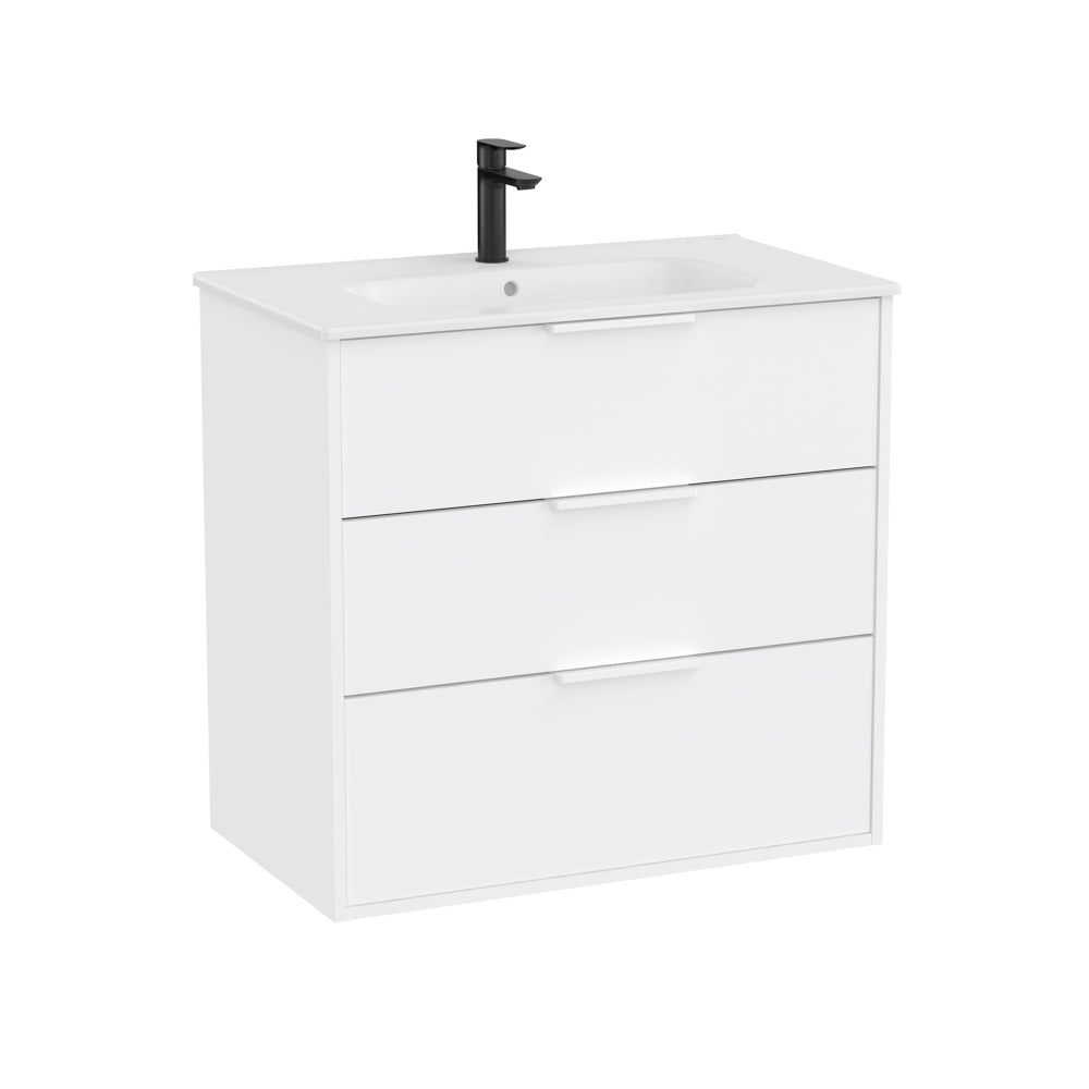Roca Optica Vanity Unit 3 Drawer 800mm Matt White