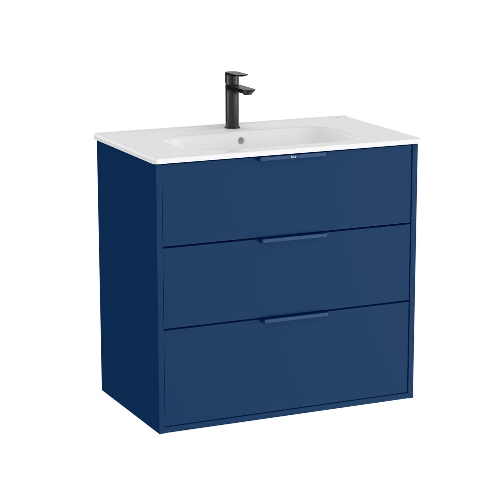Roca Optica Vanity Unit 3 Drawer 800mm Steel Blue