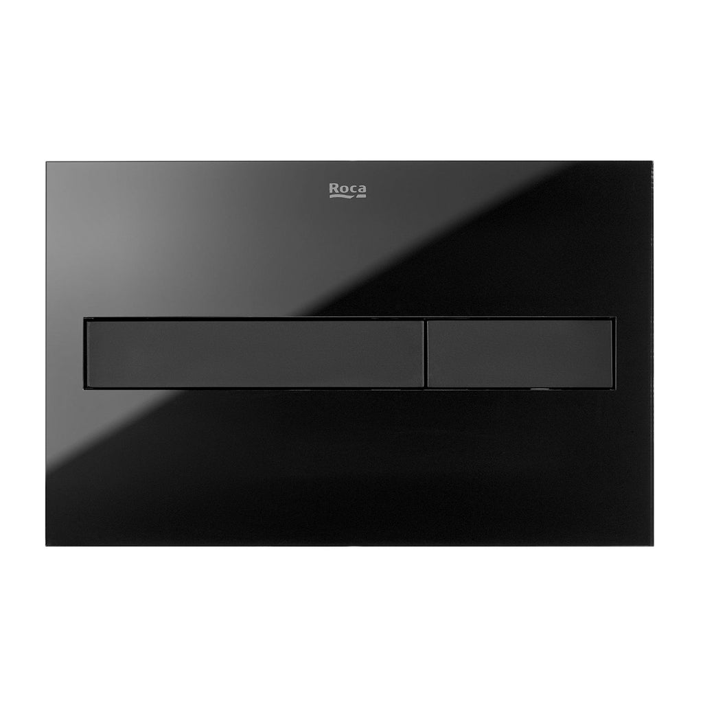 Roca Duplo One Pl7 Dual Flush Glass Black