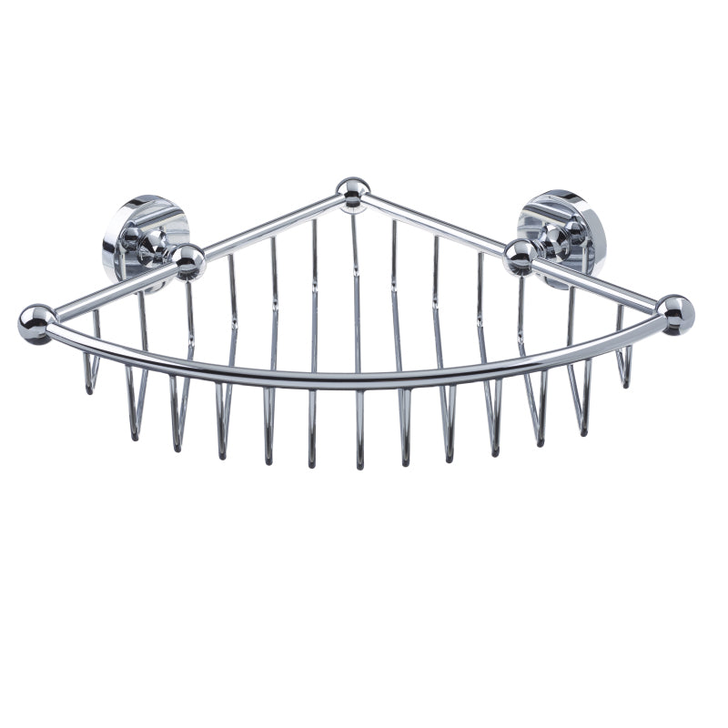 Heritage Corner Wire Basket Chrome
