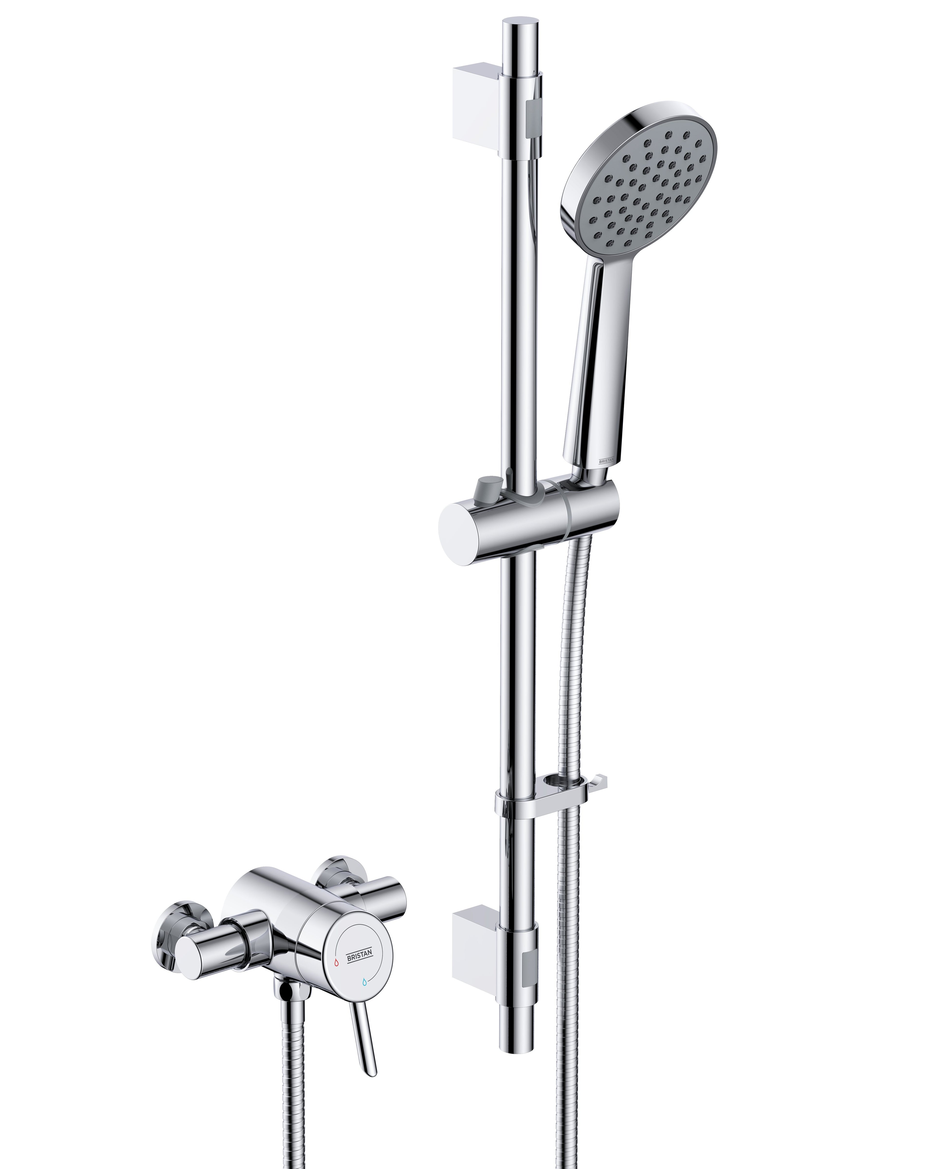 Bristan Acute2 Thermostatic Single Sequential Exposed Shower Valve with Riser Kit Chrome AE2 SHXAR C.