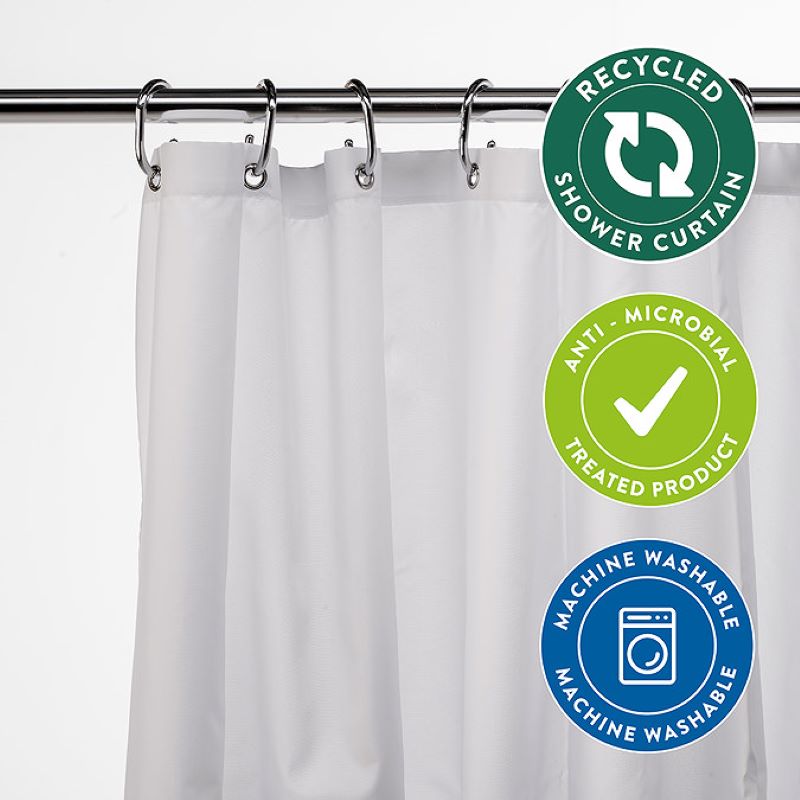 Croydex Recycled White Shower Curtain