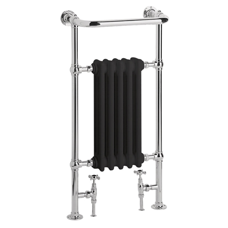 Heritage Baby Clifton 498(W) x 940(H)mm Heated Towel Rail Chrome Black Bars