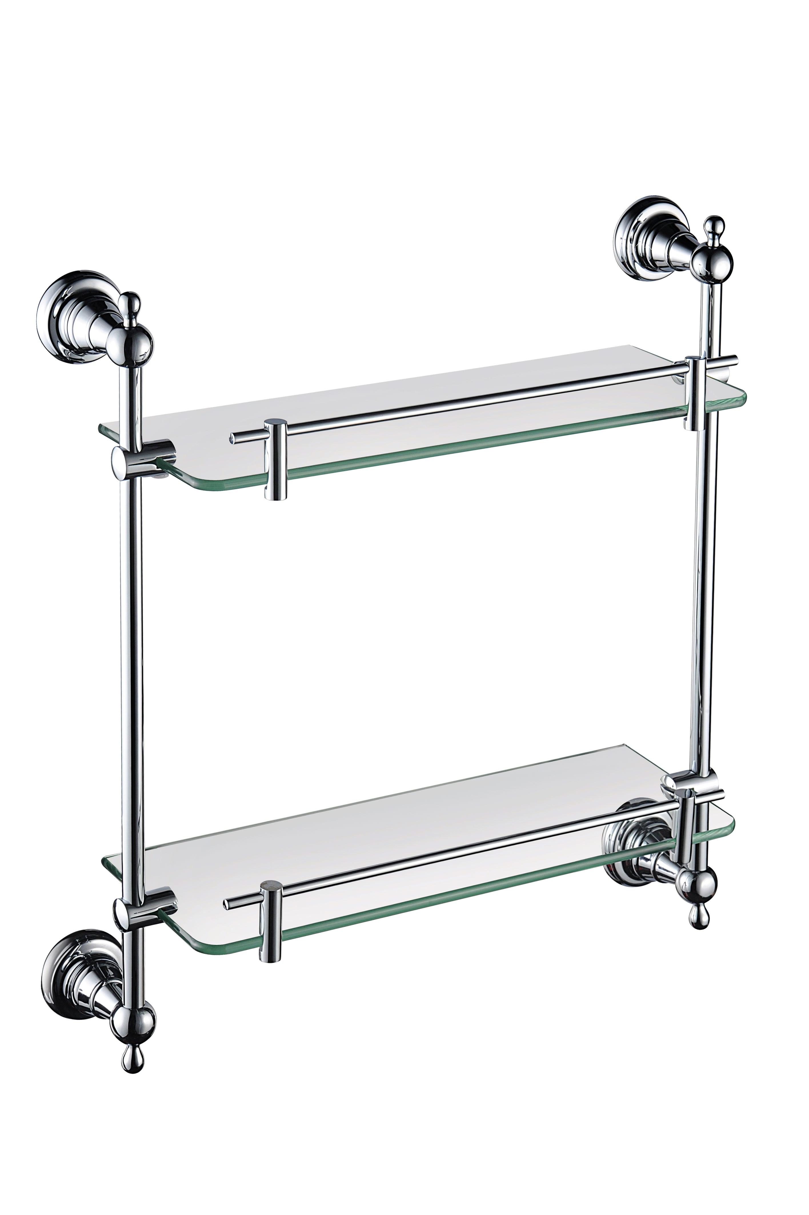 Heritage Holborn Double Glass Shelf Chrome