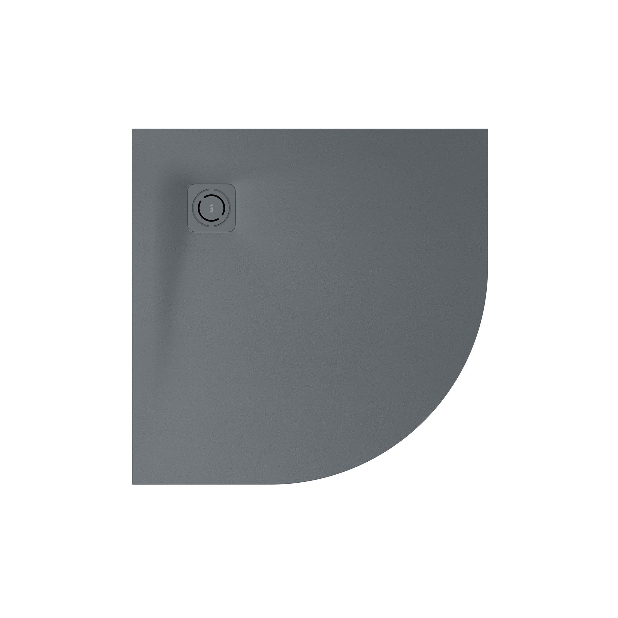 Roca Terran-N Stonex Quadrant Shower Tray, includes drain cover, excludes waste and adaptor 800(W) x 800(D) x 26(H)mm Slate