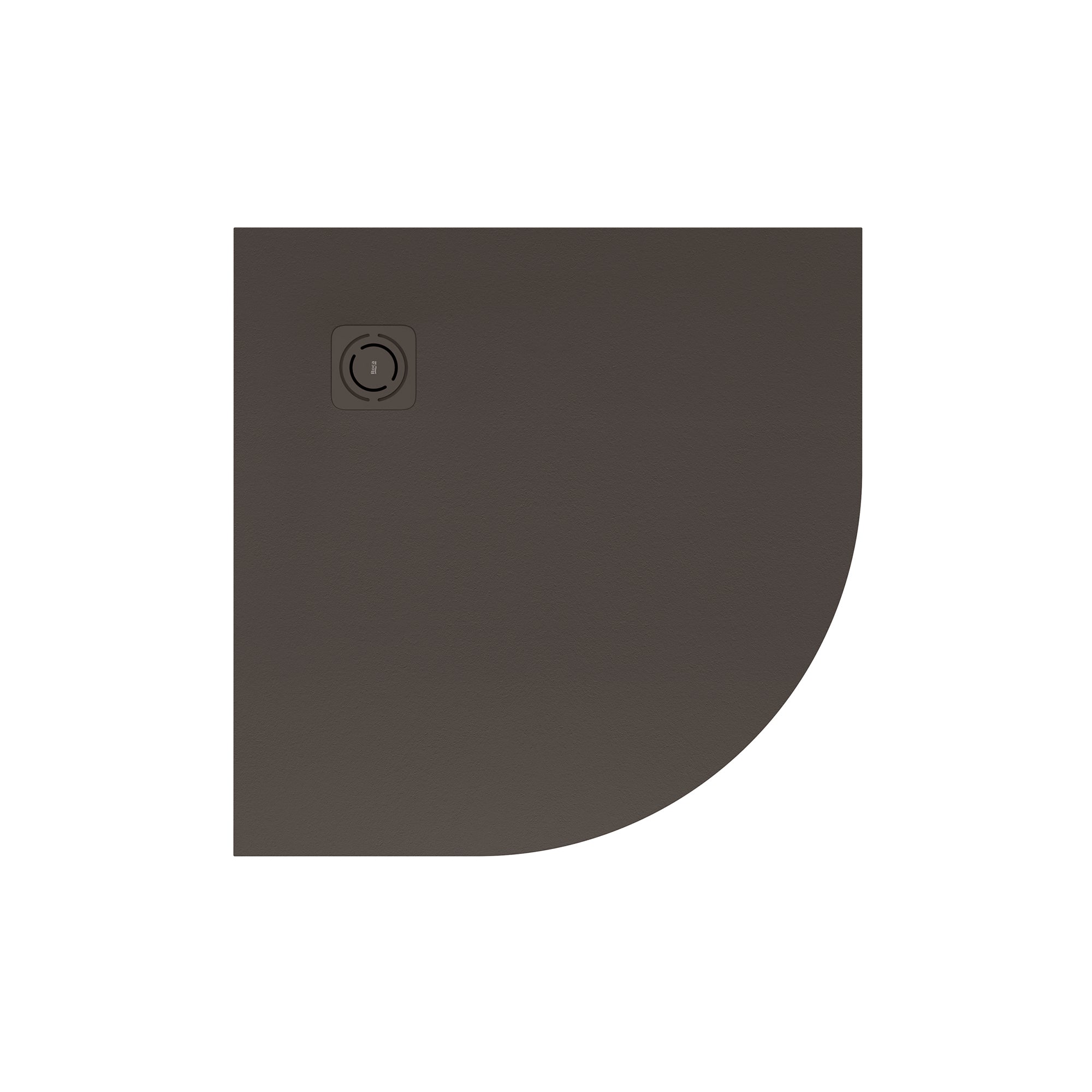 Roca Terran-N Stonex Quadrant Shower Tray, includes drain cover, excludes waste and adaptor 800(W) x 800(D) x 26(H)mm Coffee