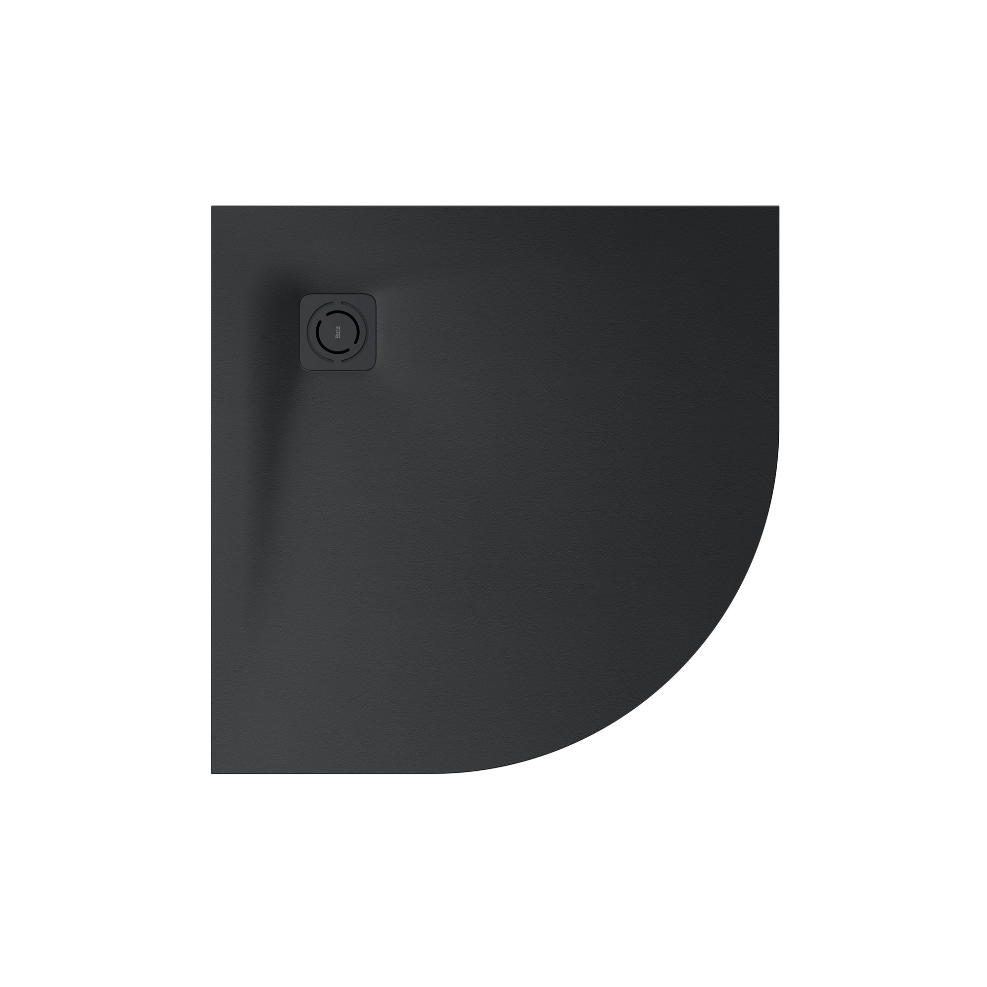 Roca Terran-N Stonex Quadrant Shower Tray, includes drain cover, excludes waste and adaptor 900(W) x 900(D) x 28(H)mm Black