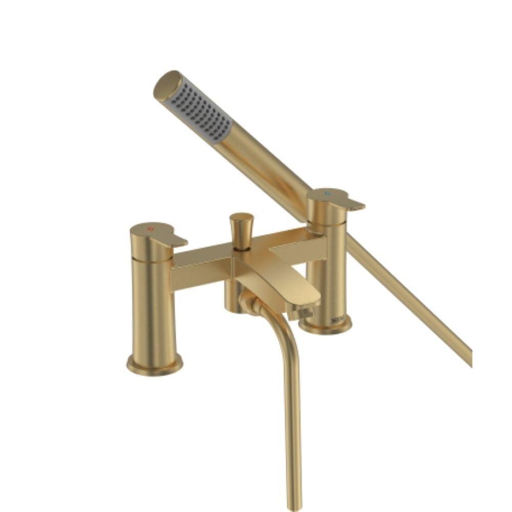 Bristan Appeal Bath Shower Mixer Tap with Clicker Waste Brushed Brass APL BSM BB