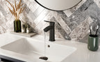 Bristan Appeal Eco Start Basin Mixer Tap with Clicker Waste Black APL ES BAS BLK