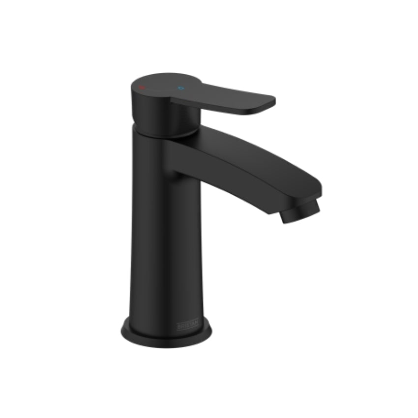 Bristan Appeal Eco Start Basin Mixer Tap with Clicker Waste Black APL ES BAS BLK