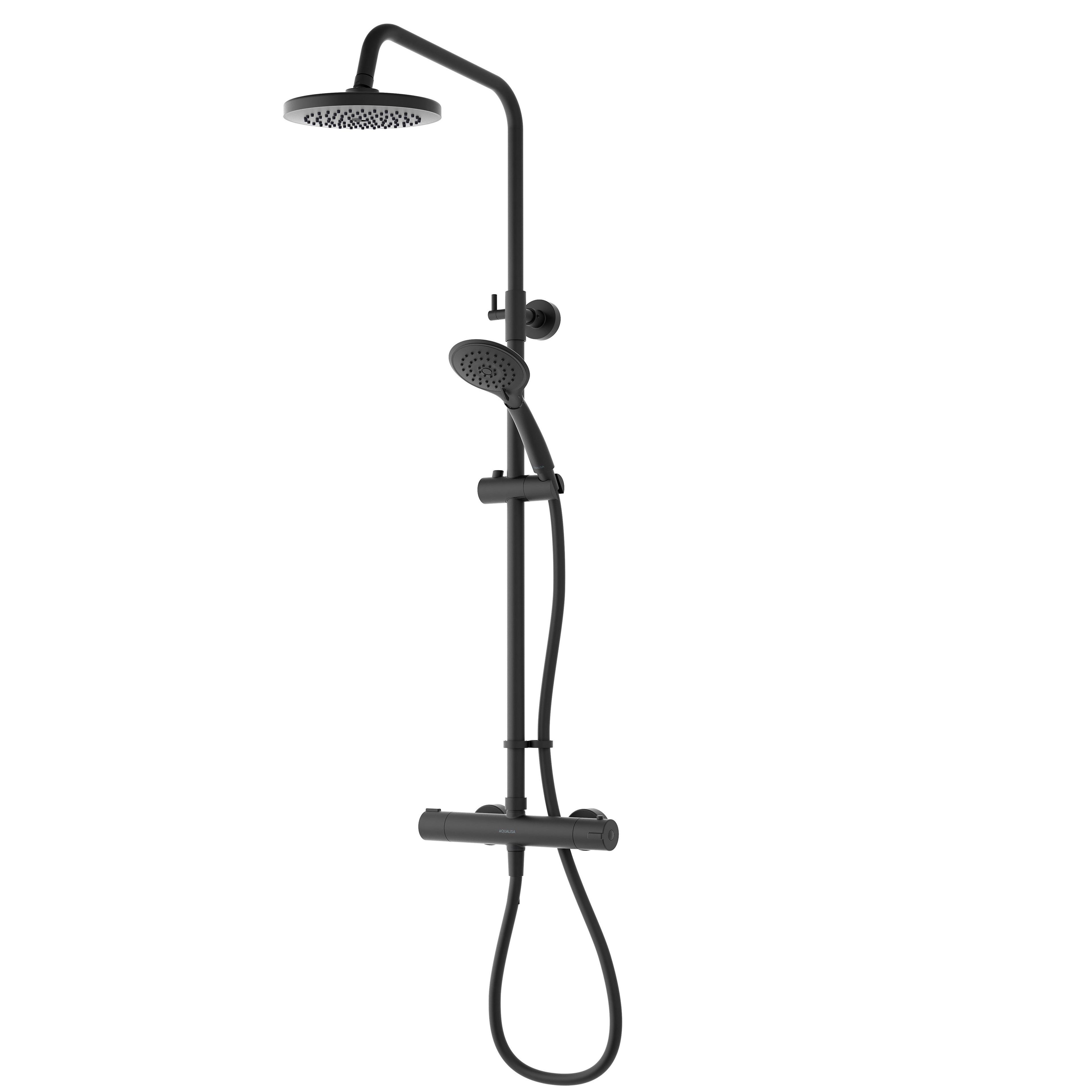 Aqualisa Round Shower Column (Inc Fixing Kit) Hp Matt Black AQ150BAR2.MB