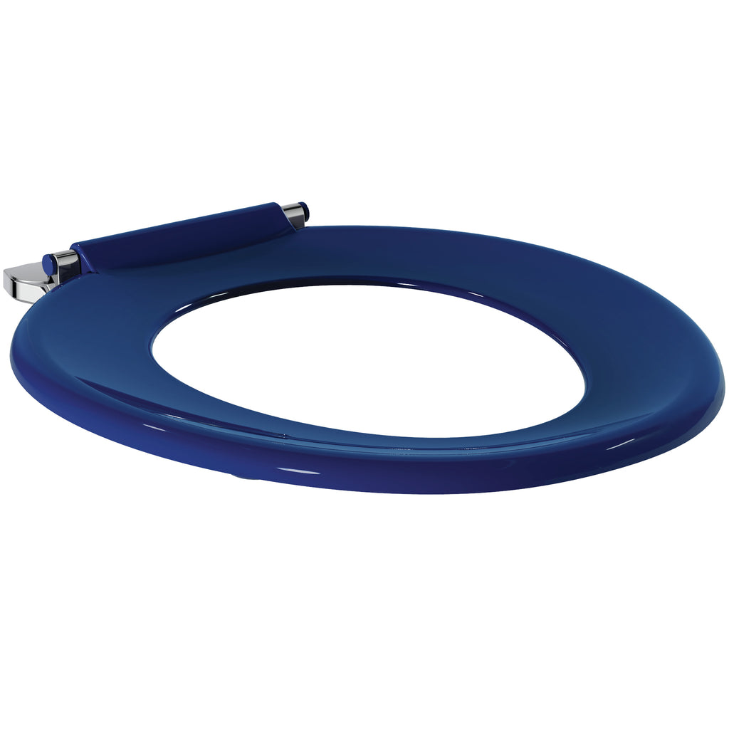 Armitage Shanks bakasan toilet seat only with stainless steel rod and metal top fix hinges, blue