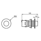 Armitage Shanks Pneumatic Palm Push Button Stainless Steel Finish