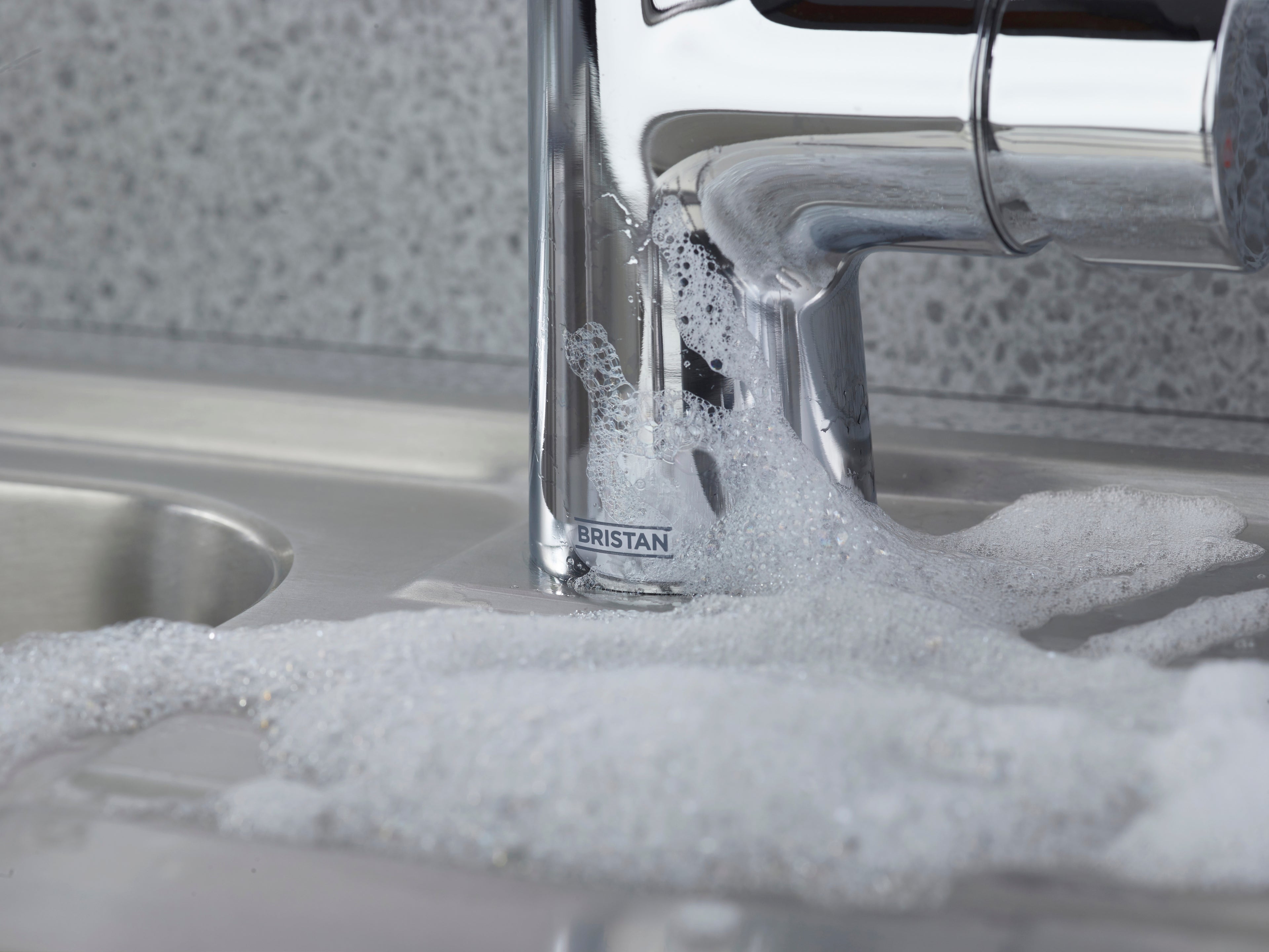 Bristan Axia Pairofessional Kitchen Sink Mixer Tap with pull-down hose and Eco Start Chrome AX PROSNK C